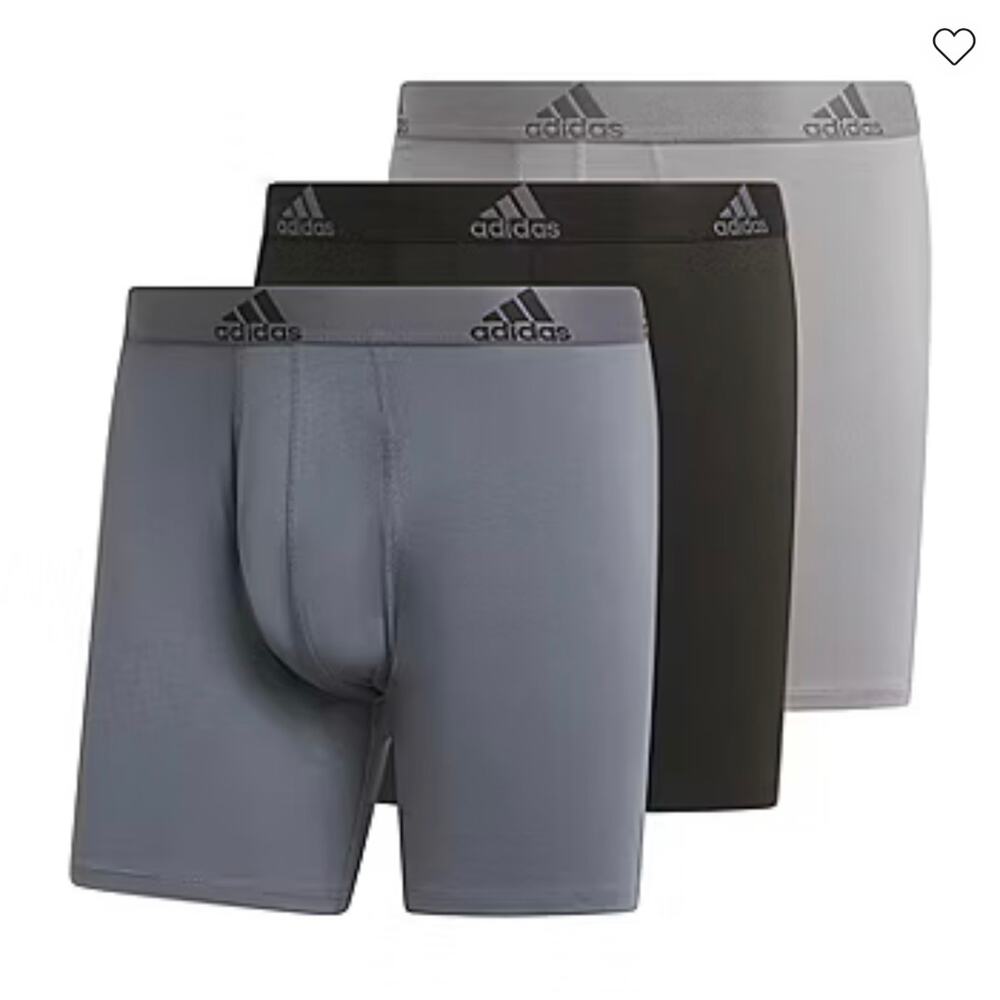 NEW BUNDLE OF 3 adidas Stretch Cotton Mens 3 Pack Boxer Briefs Size M